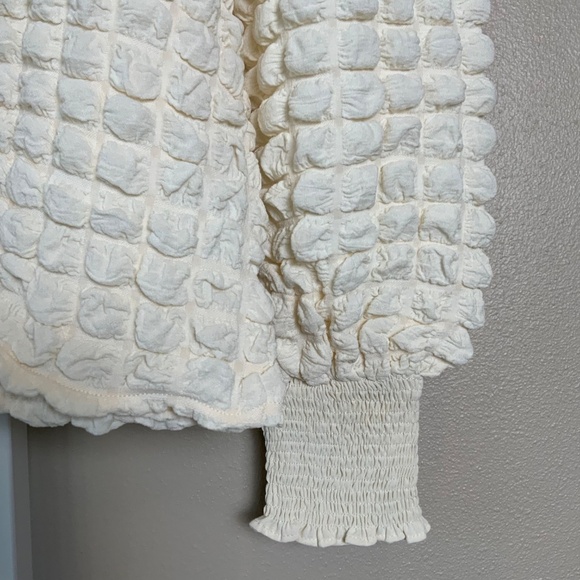 Anthropologie Endless Rose Textured Puff-Sleeve Blouse - Picture 12 of 16